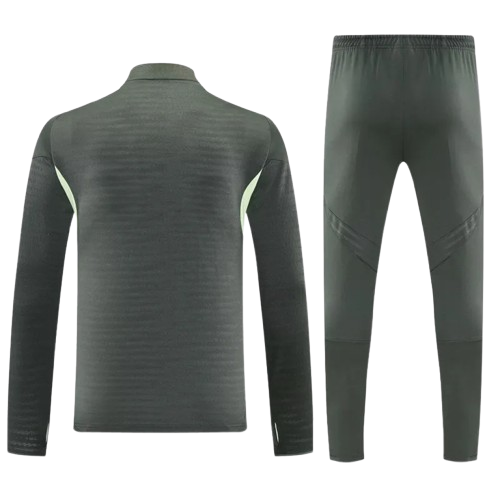25-26 Real Madrid Grey Green Half Pull Tracksuit