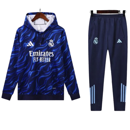 25-26 Real Madrid Royal Blue Hoodie Tracksuit