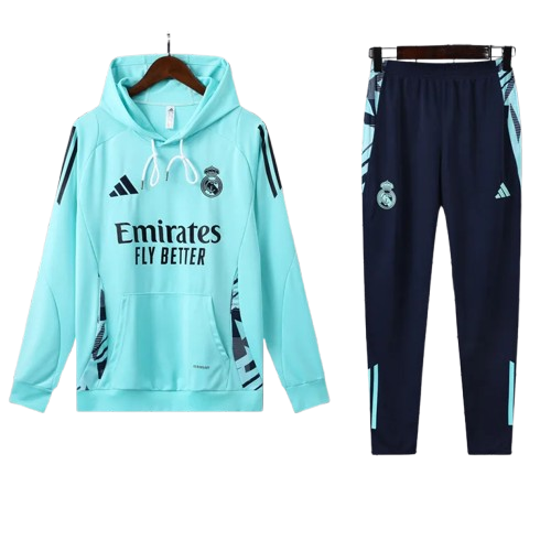 24-25 Real Madrid Light Green Hoodie Tracksuit