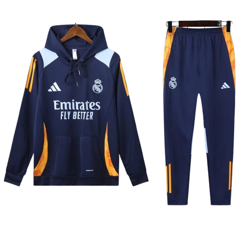 24-25 Real Madrid Royal Blue Hoodie Tracksuit