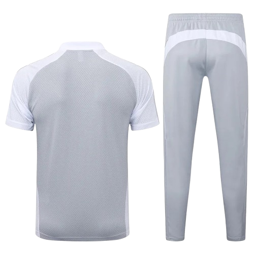 25-26 Real Madrid Grey White Polo Tracksuit