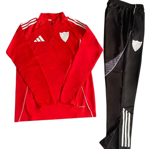 25-26 Sevilla Red Half Pull Tracksuit