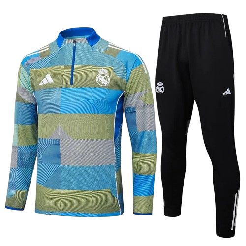25-26 Real Madrid Blue Half Pull Tracksuit