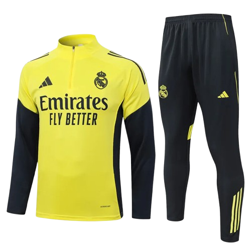 25-26 Real Madrid Yellow Half Pull Tracksuit
