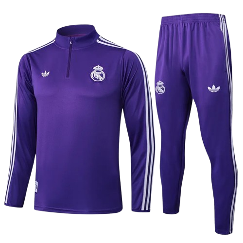 25-26 Real Madrid Purple Half Pull Tracksuit