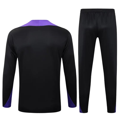 25-26 Barcelona Black Half Pull Tracksuit