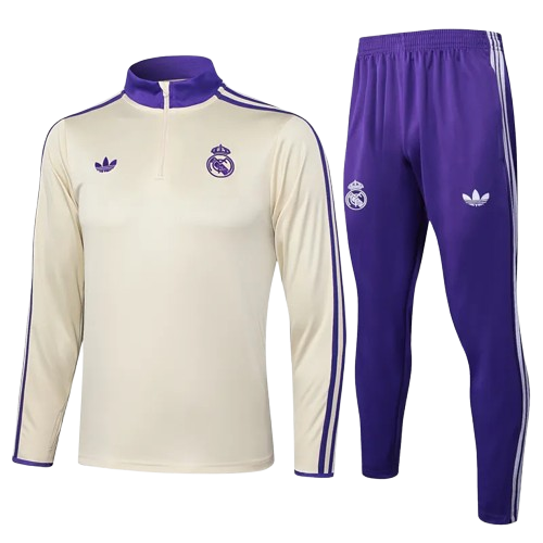 25-26 Real Madrid Khaki Half Pull Tracksuit