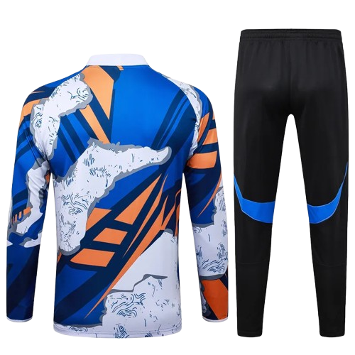 25-26 Real Madrid White Blue Half Pull Tracksuit