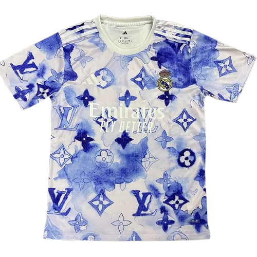 25-26 Real Madrid White Blue Special Edition Training Shirt
