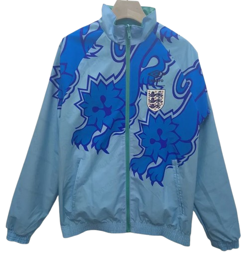 1992 England Blue & Green Retro Double Sided Windbreaker
