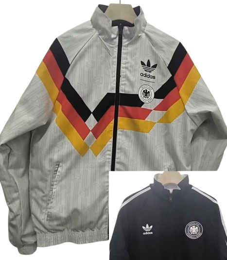 1990 Germany White & Black Retro Double Sided Windbreaker