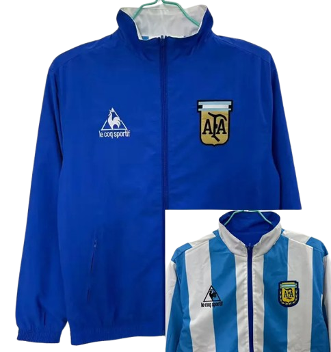1986 Argentina Blue & White Retro Double Sided Windbreaker