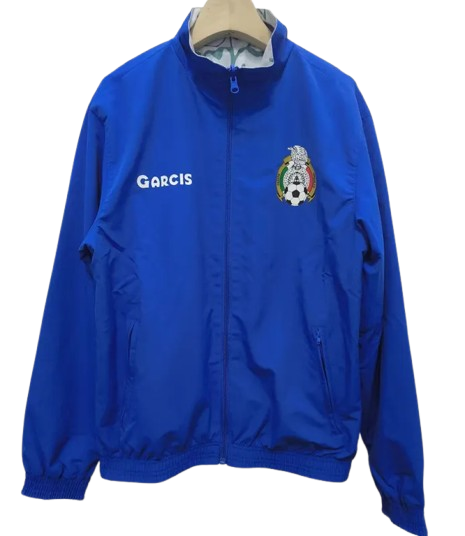 1999 Mexico Blue & White Retro Double Sided Windbreaker