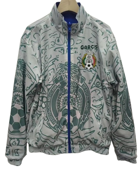 1999 Mexico Blue & White Retro Double Sided Windbreaker