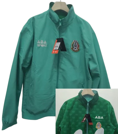 1995 Mexico Lake Blue & Green Retro Double Sided Windbreaker