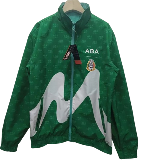 1995 Mexico Lake Blue & Green Retro Double Sided Windbreaker