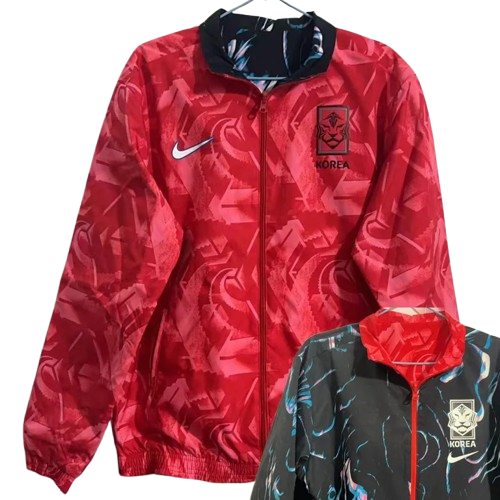 2024 South Korea Red & Black Double Sided Windbreaker