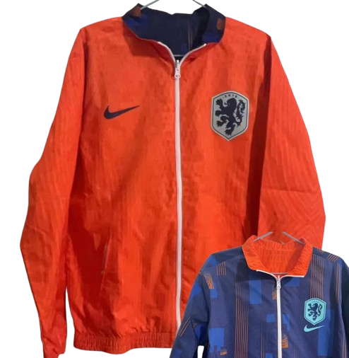 24-25 Netherlands Orange & Blue Double Sided Windbreaker