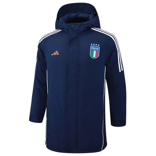 24-25 Italy Royal Blue Hooded Windbreaker Fabric Cotton Coat