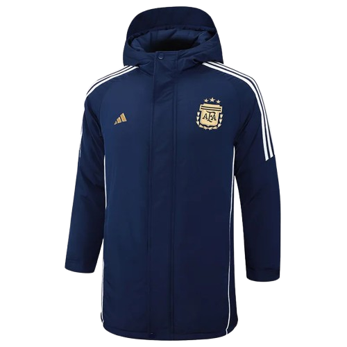 24-25 Argentina Royal Blue Hooded Windbreaker Fabric Cotton Coat