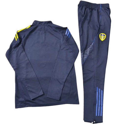 25-26 Leeds United Black Half Pull Tracksuit