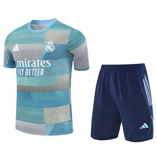 25-26 Real Madrid Light Blue Training Short Suit
