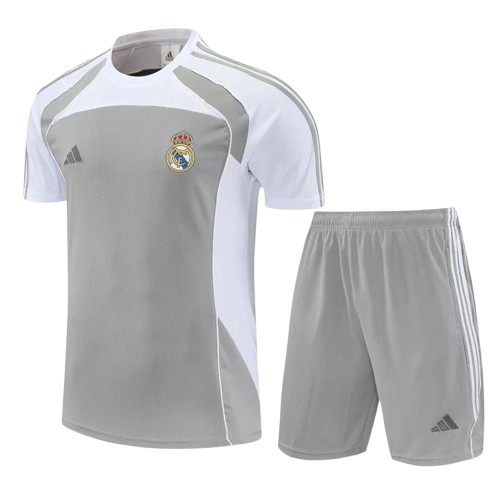 25-26 Real Madrid Grey White Training Short Suit