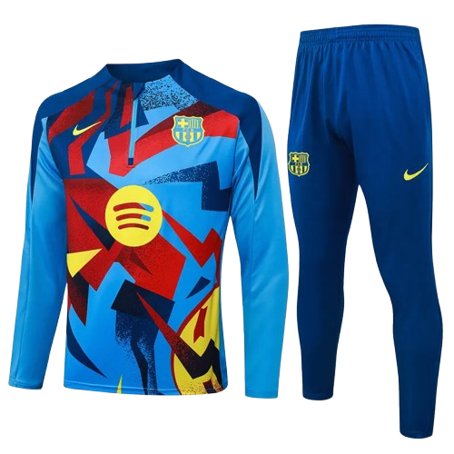 25-26 Barcelona Light Blue Half Pull Tracksuit