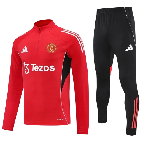 25-26 Man Utd Red Half Pull Tracksuit
