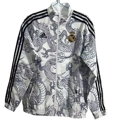 23-24 Real Madrid White & Grey Double Sided Windbreaker