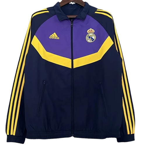 2024 Real Madrid Black & Dark Blue Double Sided Windbreaker