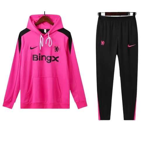 24-25 Chelsea Pink Hoodie Tracksuit