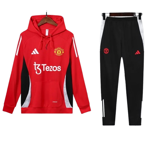 24-25 Man Utd Red Hoodie Tracksuit