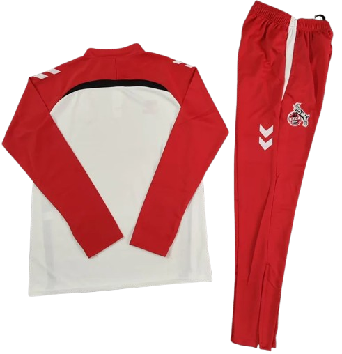 25-26 Koln White Red Half Pull Tracksuit