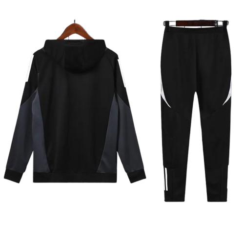 24-25 Man Utd Black Hoodie Tracksuit