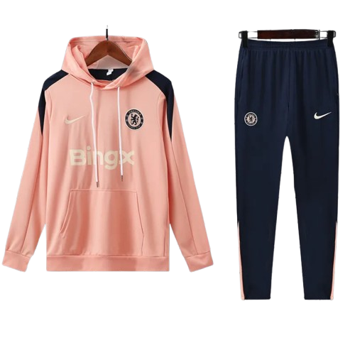 25-26 Chelsea Pink Hoodie Tracksuit