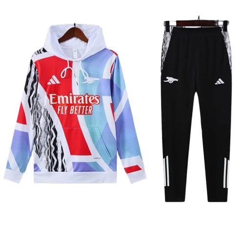 24-25 Arsenal White Hoodie Tracksuit