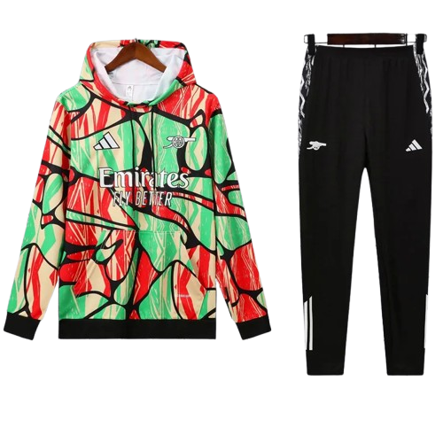 25-26 Arsenal Green Orange Hoodie Tracksuit