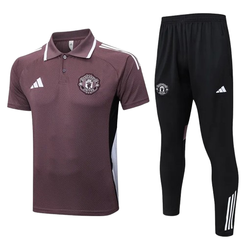 25-26 Man Utd Grey Purple Polo Tracksuit