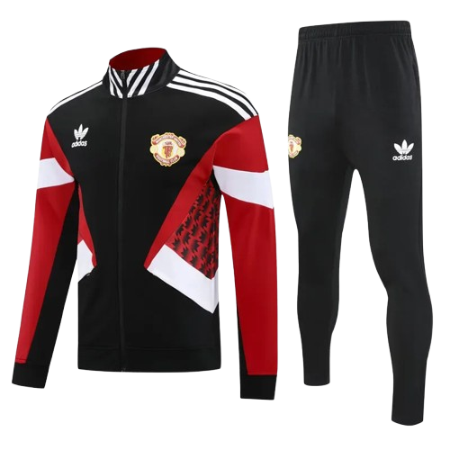 25-26 Man Utd Black Red Jacket Tracksuit
