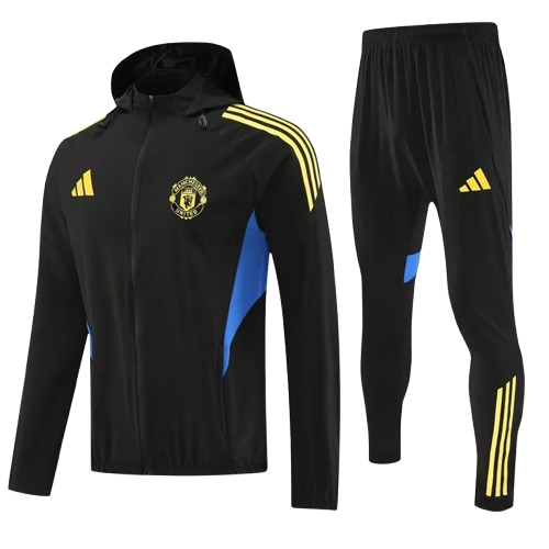 25-26 Man Utd Black Hoodie Jacket Tracksuit
