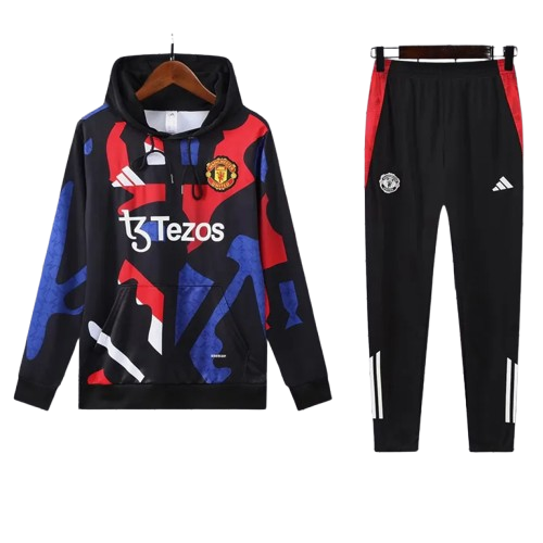 24-25 Man Utd Red Blue Hoodie Tracksuit