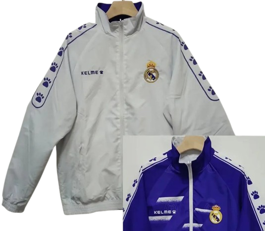 24-25 Real Madrid White & Blue Double Sided Windbreaker