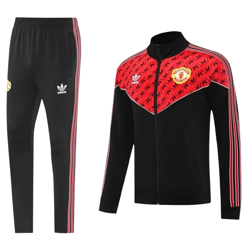 25-26 Man Utd Black Red Jacket Tracksuit