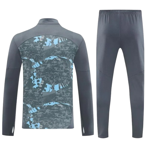 25-26 Man City Dark Gray Half Pull Tracksuit