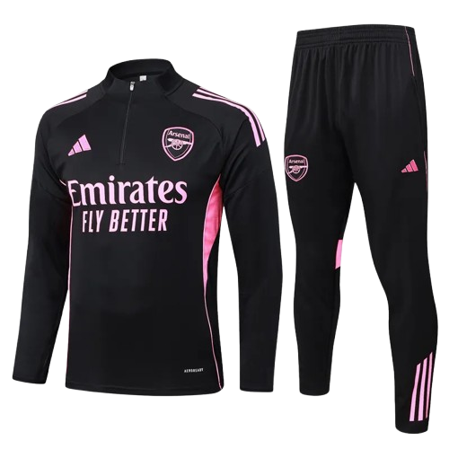 25-26 Arsenal Black Half Pull Tracksuit