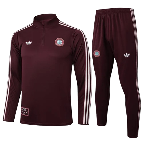 25-26 Bayern Deep Red Half Pull Tracksuit