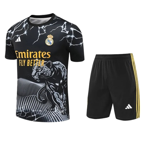 24-25 Real Madrid Black White Training Short Suit