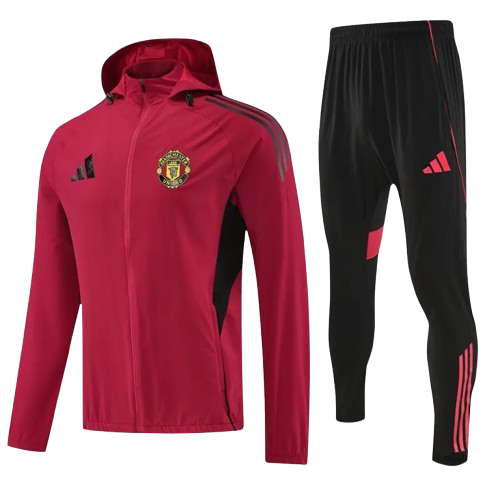 25-26 Man Utd Red Hoodie Jacket Tracksuit