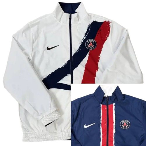 25-26 PSG White & Royal Blue Double Sided Windbreaker